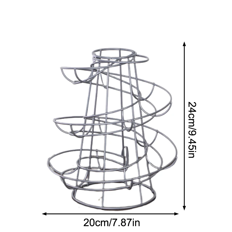 Kitchen Egg Rack Spiral Storage Rack Iron Practical Egg Spiraling Dispenser Rack Basket Storage Multi-functional Rack