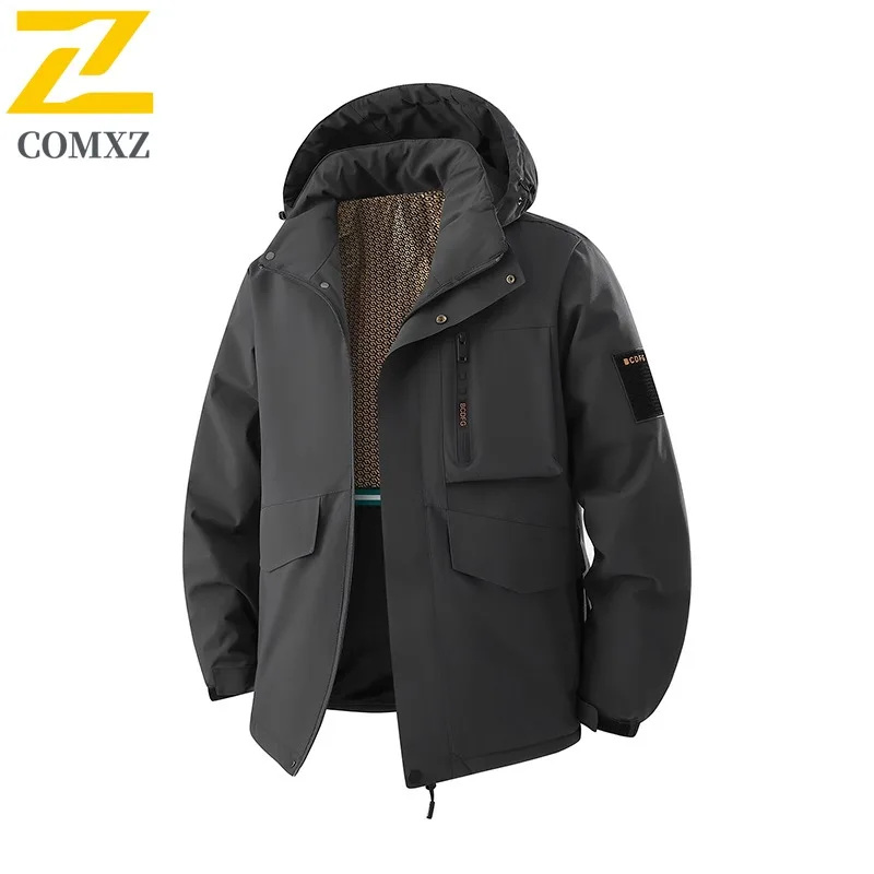 

COMXZ 2025 Thickened Fleece Windproof Jacket Winter Couple Coat outdoor sports waterproof and windproof lightweight windbreaker