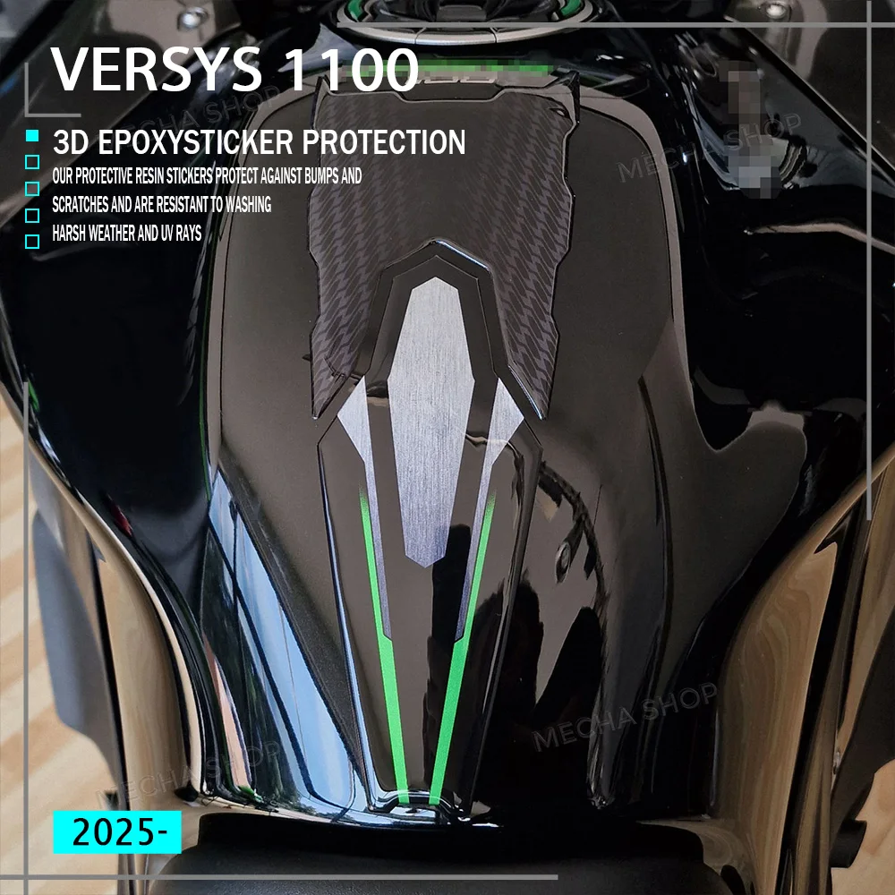 

For Kawasaki Versys 1100 VERSYS1100 2025 Waterproof Protective Sticker Motorcycle Tank Pad Protective Sticker 3D Gel Decal