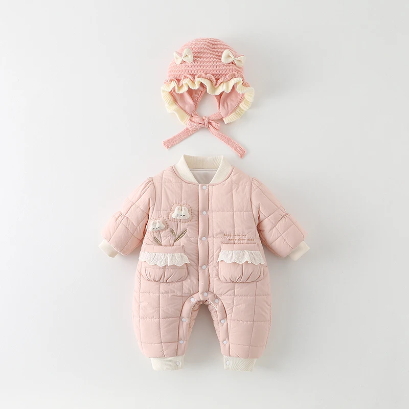 

Зимний наряд Thiened Baby Rer, хлопковый костюм для девочек 0- лет, теплая верхняя одежда, длинные брюки с высокой талией, высокий хлопок...