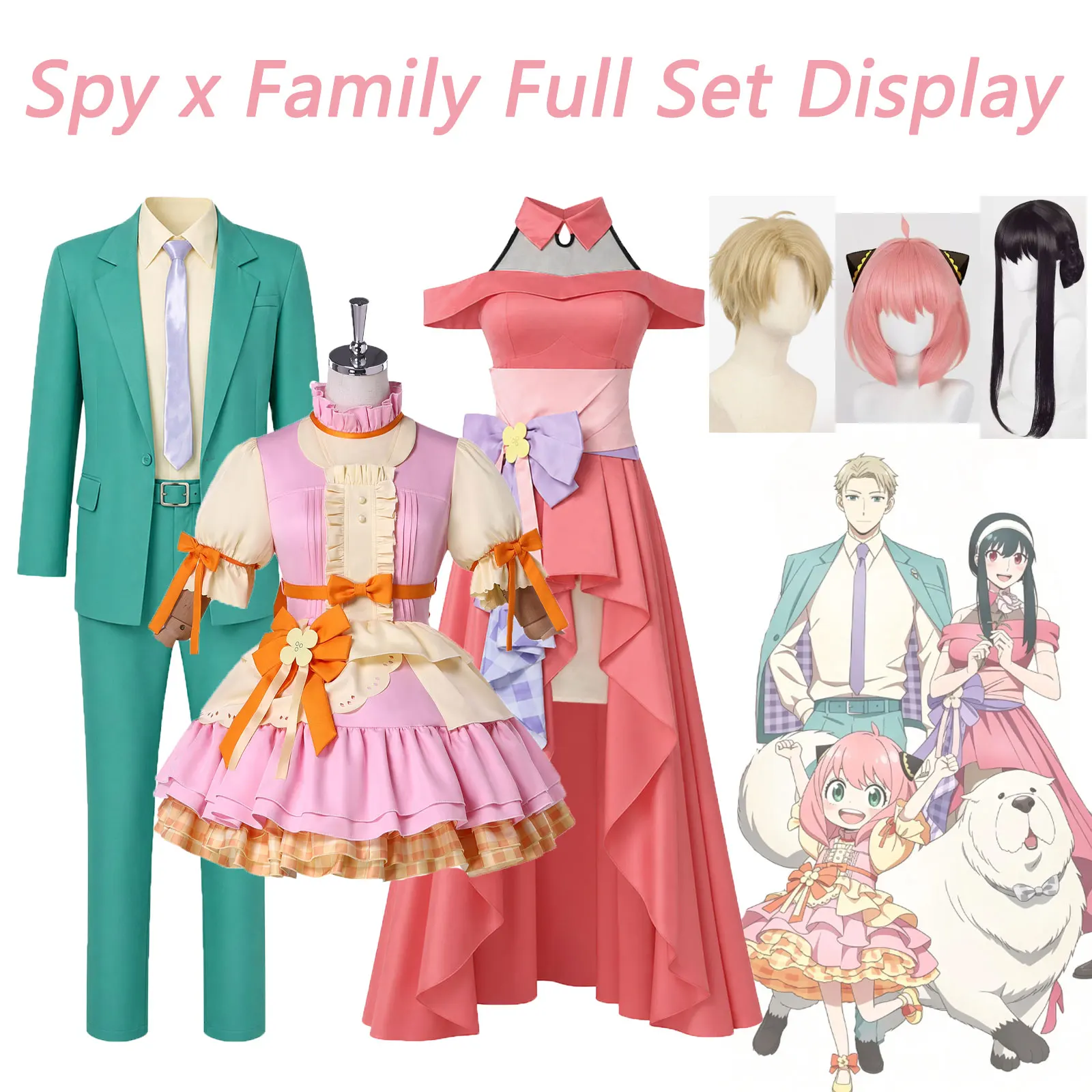 costume-complet-de-spy-x-family-ensemble-loid-forger-costume-vert-robe-de-soiree-yor-robe-anya-avec-perruque-costume-de-jeu-de-role-d'anime-pour-une-fete-d'halloween