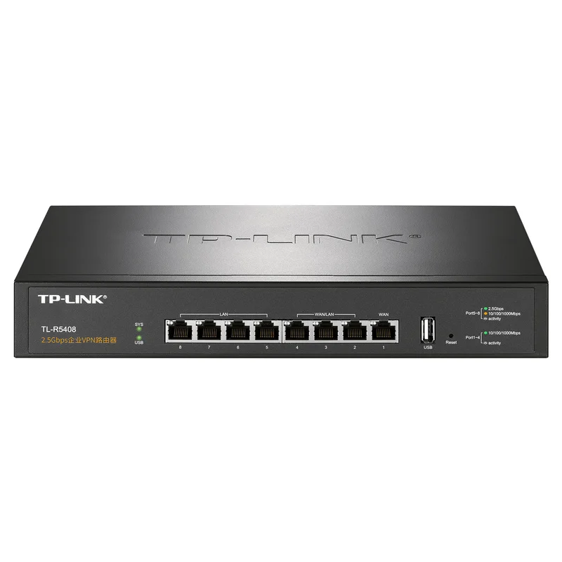 Tp-link 2.5Gbps Enterprise VPN Router TL-R5408 Dual Core 512MB 1WAN+3WAN/LAN+4LAN(2.5G) Built-in AC Load Balancing ARP RJ45