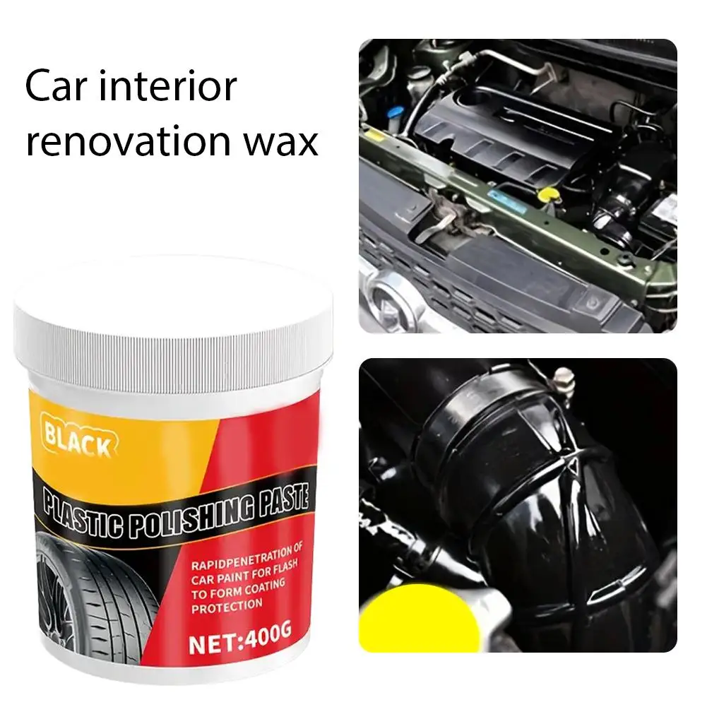 

Plastic & Rubber Repair Paste - Black Crystal Polish For Aotu Car Scratches, Tire Shine & Interior Renewal, Anti-Aging & Fa U2A0