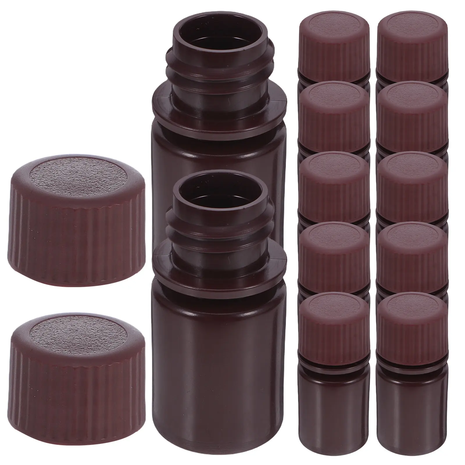 12Pcs Amber Wide Mouth Reagent Bottles Leak-Proof Sealed Laboratory Sample Bottle Chemical Lab Storage Container Plastic