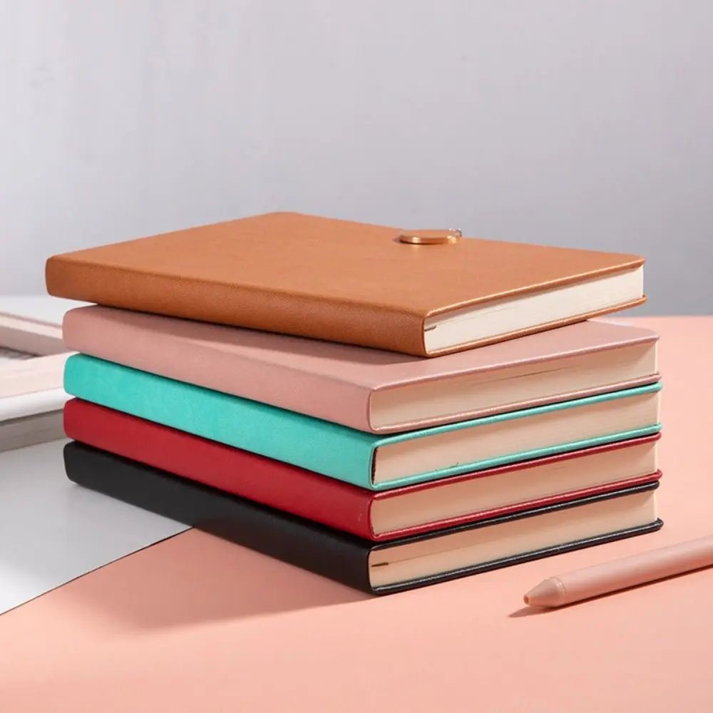 200 Pages A5 Notepad Thickened Paper Horizontal Line Business Office Notebook PU Leather Cover Wear-resistant Students Notebook
