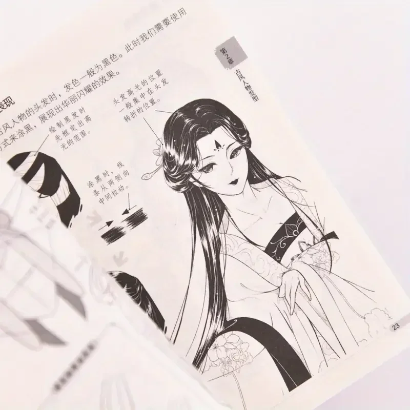 Ancient‑Style Manga Drawing Pocket Guide Book, Step‑by‑Step Traditional Anime Character Sketch Workbook, Hand‑Painting Learning