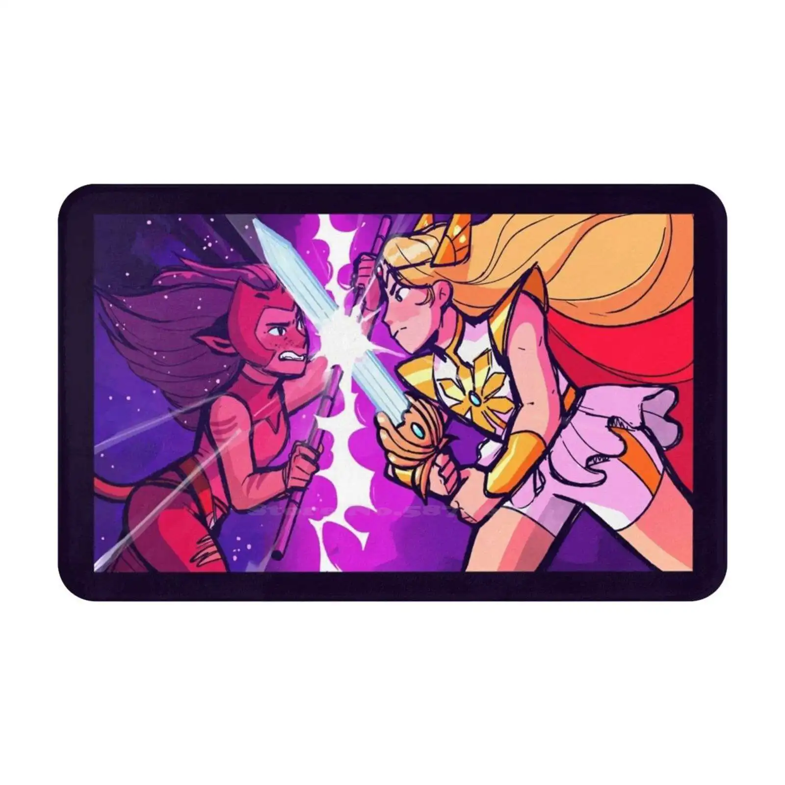 Catra And Adora Fight 3 Sizes Home Rug Room Carpet She Ra Sheraart Fanart Catradora Sword Myart Purple Princessesofpower