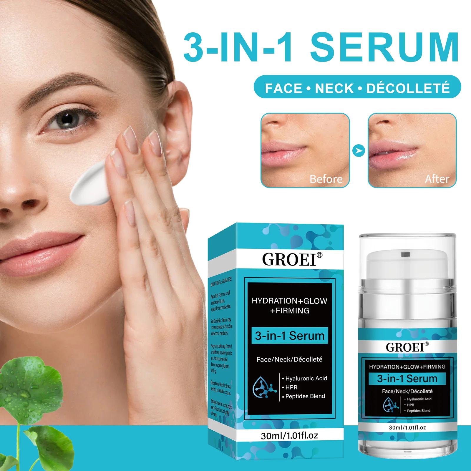 

Anti-aging whitening essence removes wrinkles, enhances skin elasticity, repairs and fades spots, and moisturizes the skin