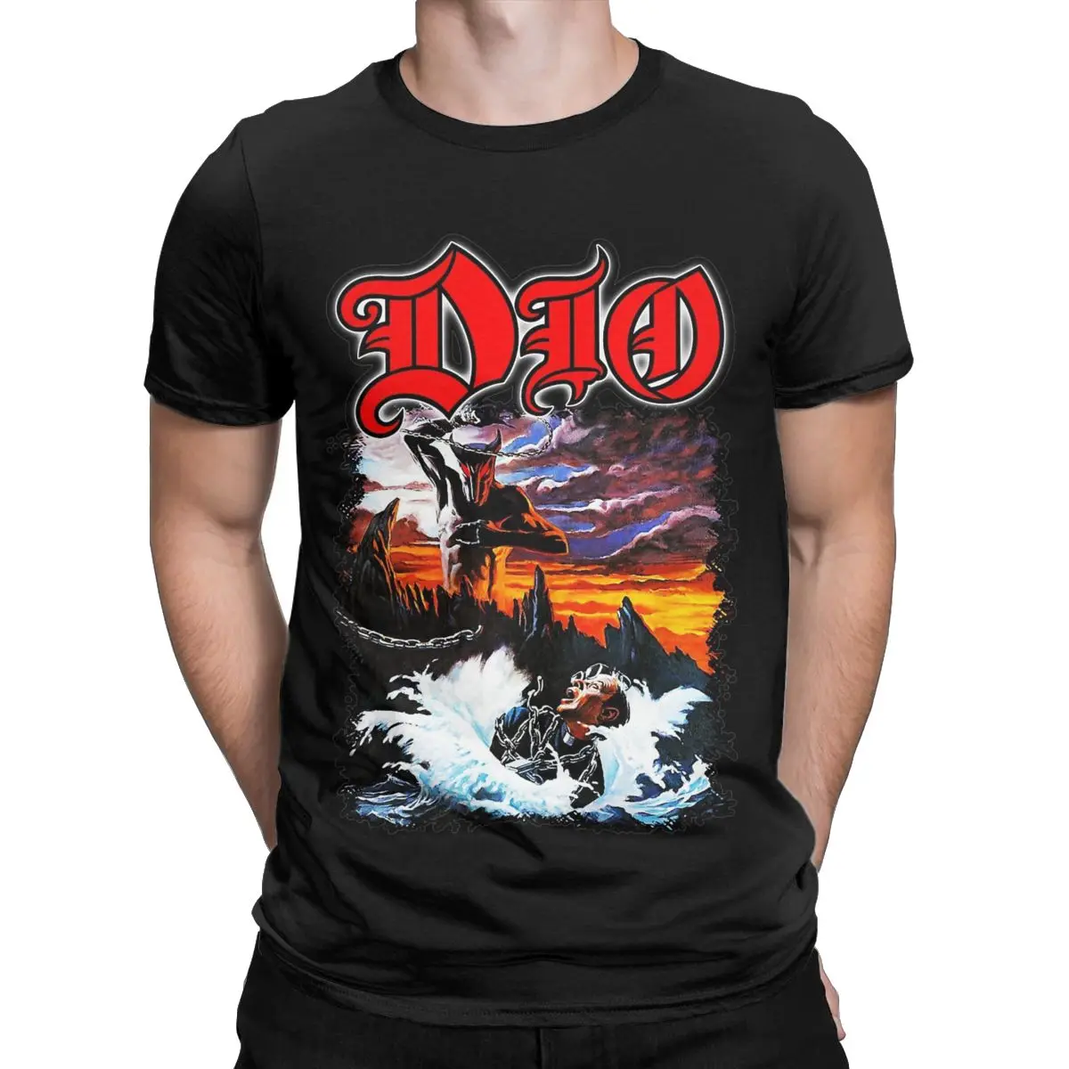 Dio Genre Rock The Last In Line Tour Men T Shirts Awesome Tees Short Sleeve Round Collar T-Shirt Pure Cotton Party Tops