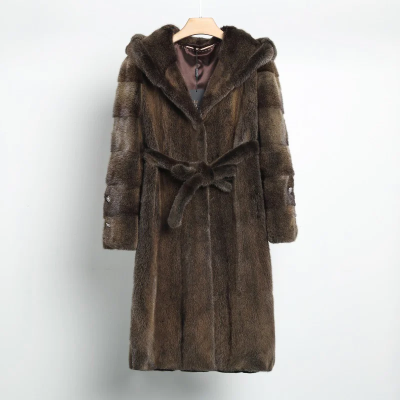 2023 Mink Patty Cross Coat Women's Mink Fur Grass Coat Whole Mink Welfare Pet Powder Winter Thickened Coat