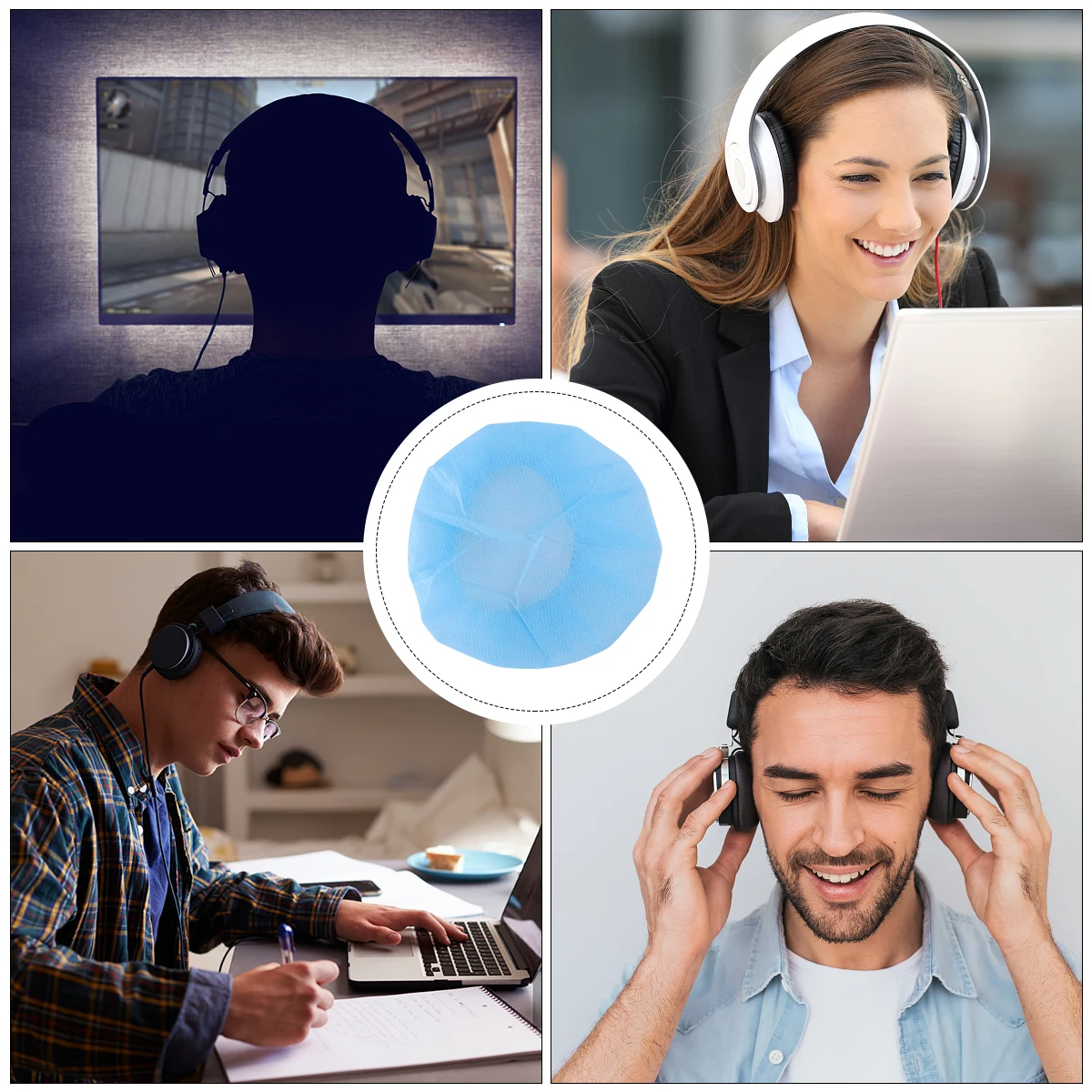 

100 Pcs Covers Disposable Soft Hygienic Protect From Hair Skin Fit Most Headphones Headset Protector Portable
