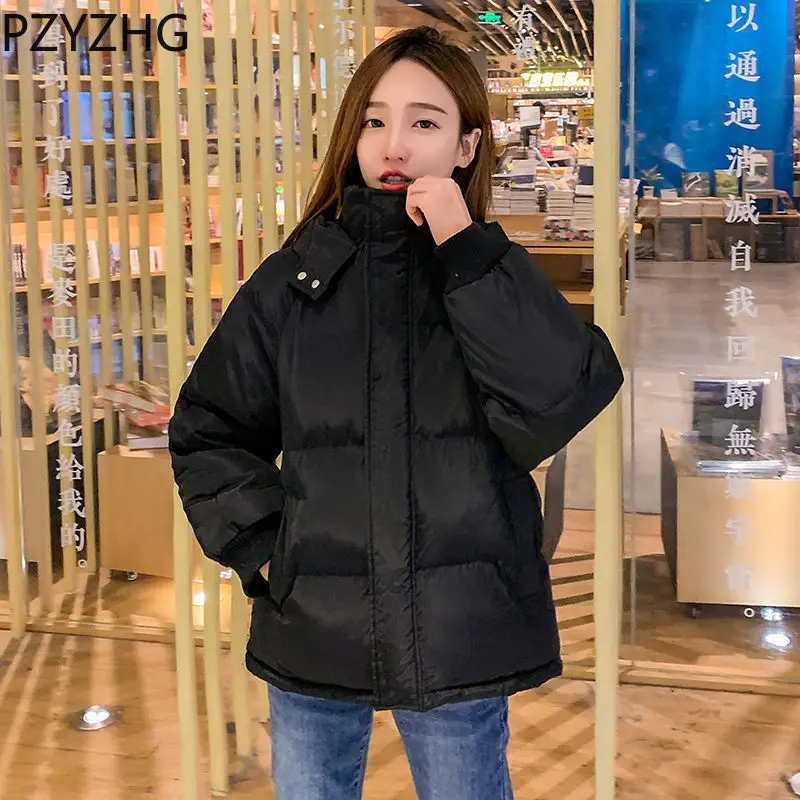 2023 New Women Down Cotton Coat Winter Jacket Female Hin Thin Pure Color Parkas Intensification Outwear Loose Overcoat