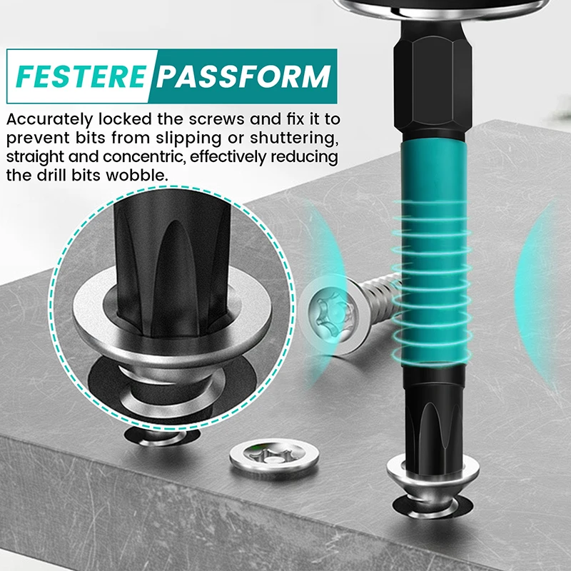Imagem -03 - Hex Shank Magnetic Tamper-resistant Chave de Fenda Bit Grupo Torx Bit Holder Security Star Bits 55 mm 13 Pcs