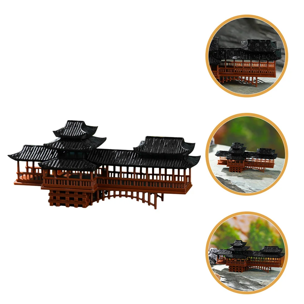 

2Pcs Micro Landscape Ornaments Miniature Chinese Bridge Decor for Fish Tank Bonsai Garden Small Ornament Aquarium