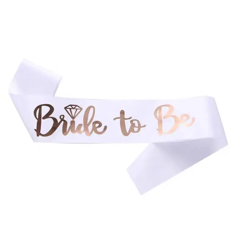 1Set Rose Gold Team Bride To Be Satin Sash for Wedding Bachelorette Party Hen Party Bridal Shower Supplies Decoration