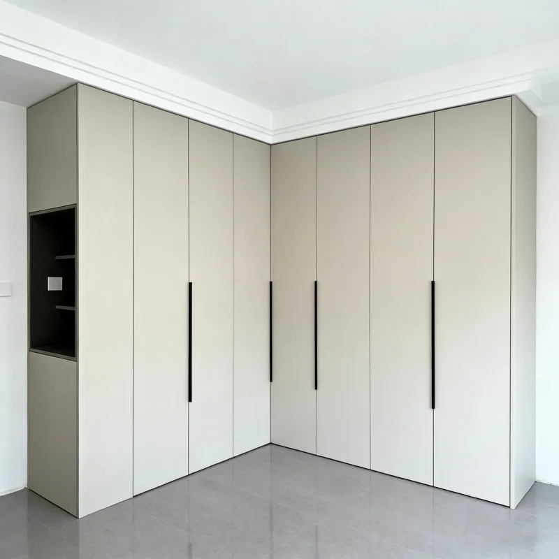 &Support Customized Full Height Embedded Walk-In Closet With L-Shaped and U-Shaped Storage Wardrobes