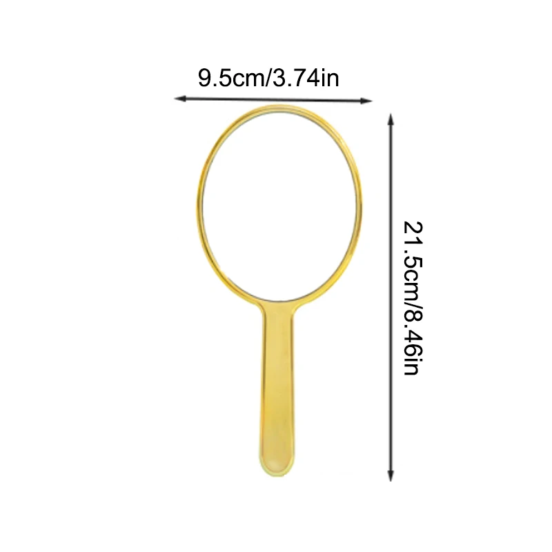 1Pcs Silver/Gold Elliptical Electroplated Handle Makeup Mirrors Beauty Portable Round Hand Hand Small Make Up Tool Accessories