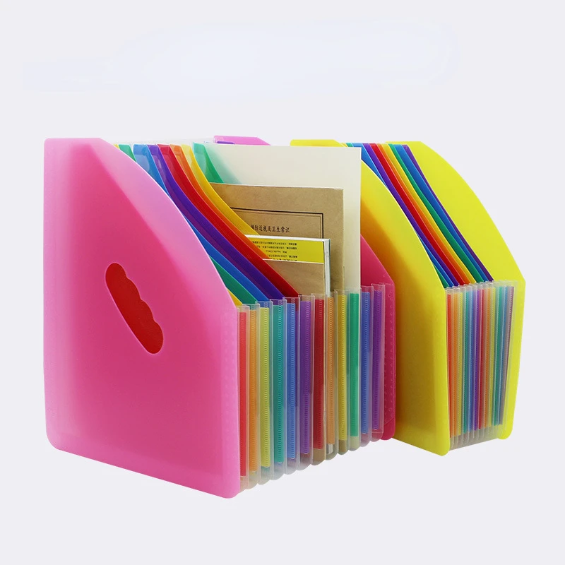 13 Layer A4 File Tray Rainbow File Folder Classification Retractable Organ Expanding Package Large Capacity Desk Organizer