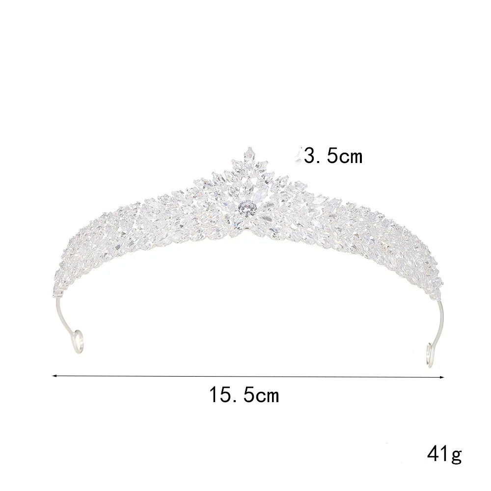 Princess Bride Crowns For Women Girl Cubic Zirconia CZ Bridal Tiaras Crowns For 15 Years Birthday Party Diadem Wedding Headdress