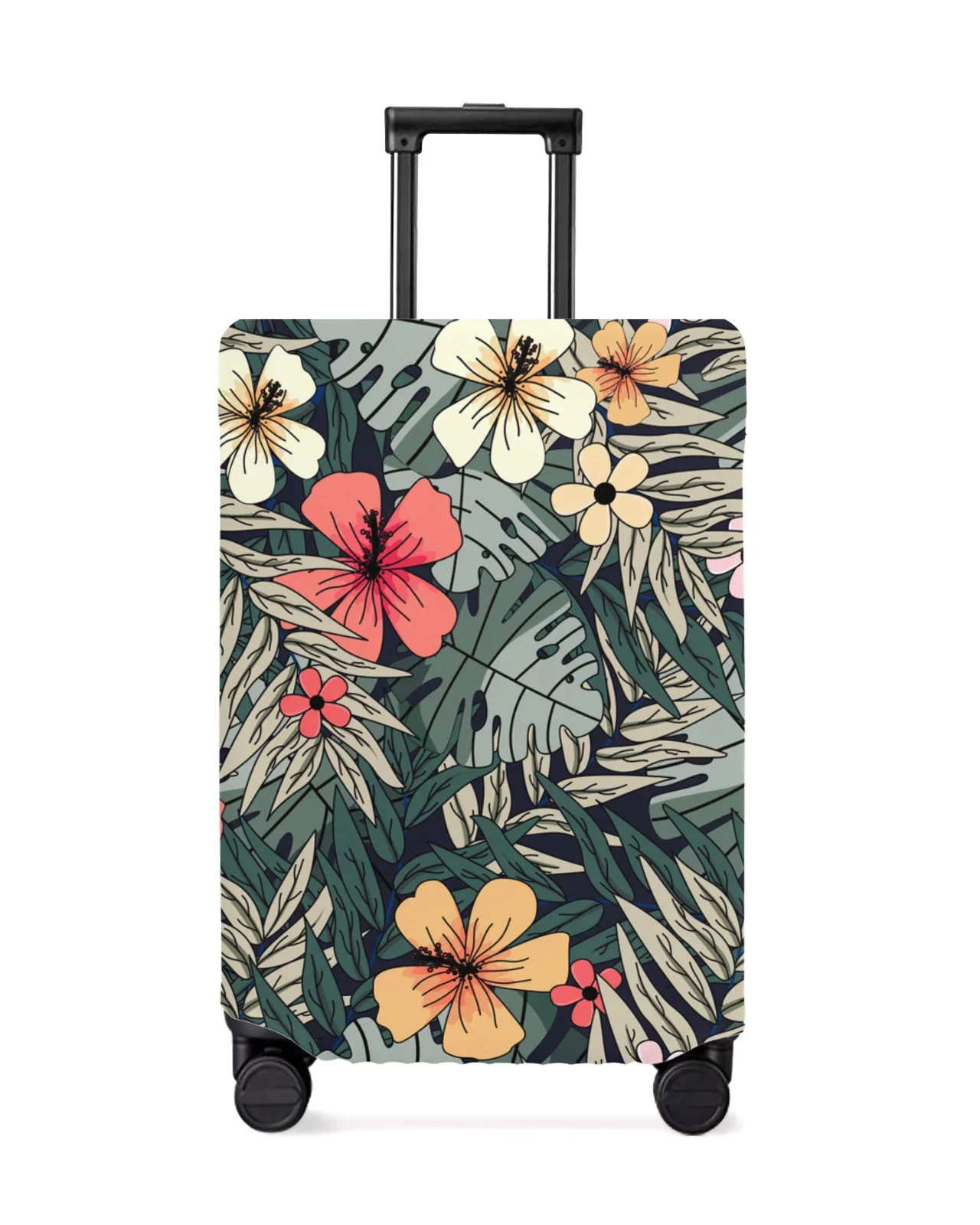 Tropical Plants Leaves Flowers Travel Luggage Protective Cover for Travel Accessories Suitcase Elastic Dust Case Protect Sleeve