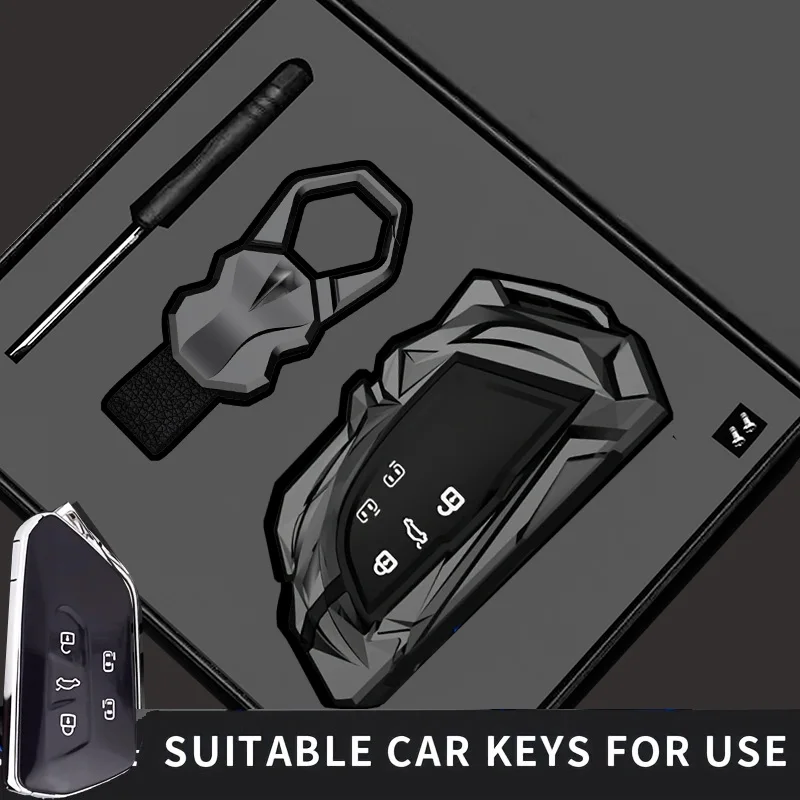 

zinc alloy Car Remote Key Case Cover Shell Fob For VW Volkswagen Golf 8 2020 Skoda Octavia A8 2021 SEAT Leon MK4 Accessories