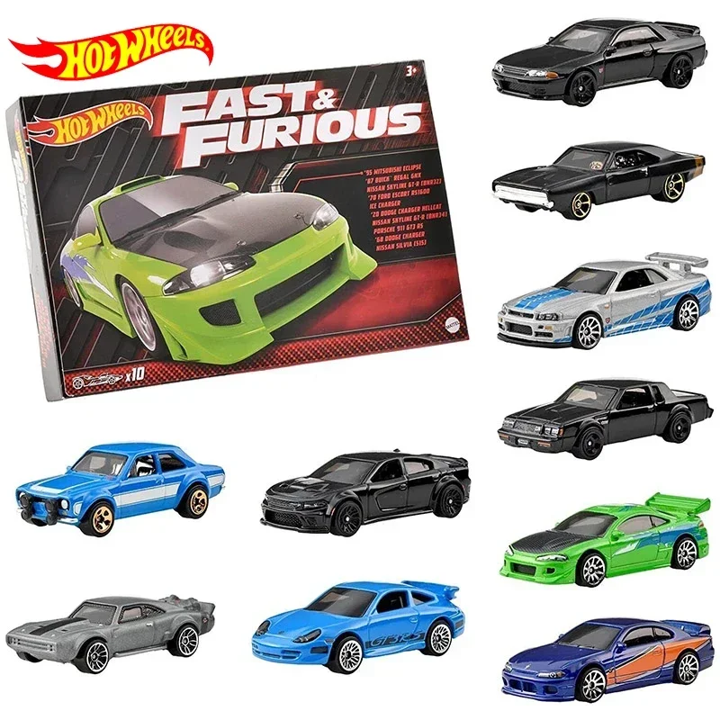 Originele Hot Wheels Auto Fast & Furious Voertuigen 1/64 Diecast 10 Pack Nissan Skyline Gtr Silvia Jongens Speelgoed Voor Kinderen collector