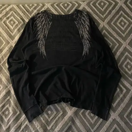 Imagen 2 del producto Camiseta de manga larga con estampado de tendencia Retro americana para hombre, camiseta Harajuku de estilo Hip-Hop callejero de los años 90, Top holgado informal gótico de algodón puro