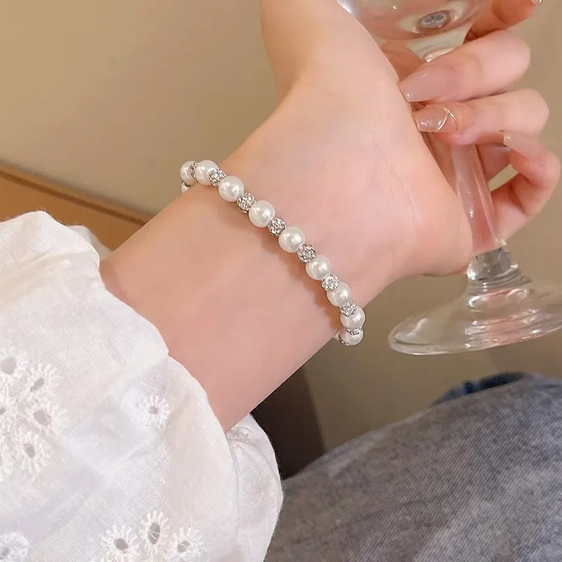 Pearl zircon bracelet for women,Simple and Elegant, Versatile and Fashionable,jewelry gift for sisters