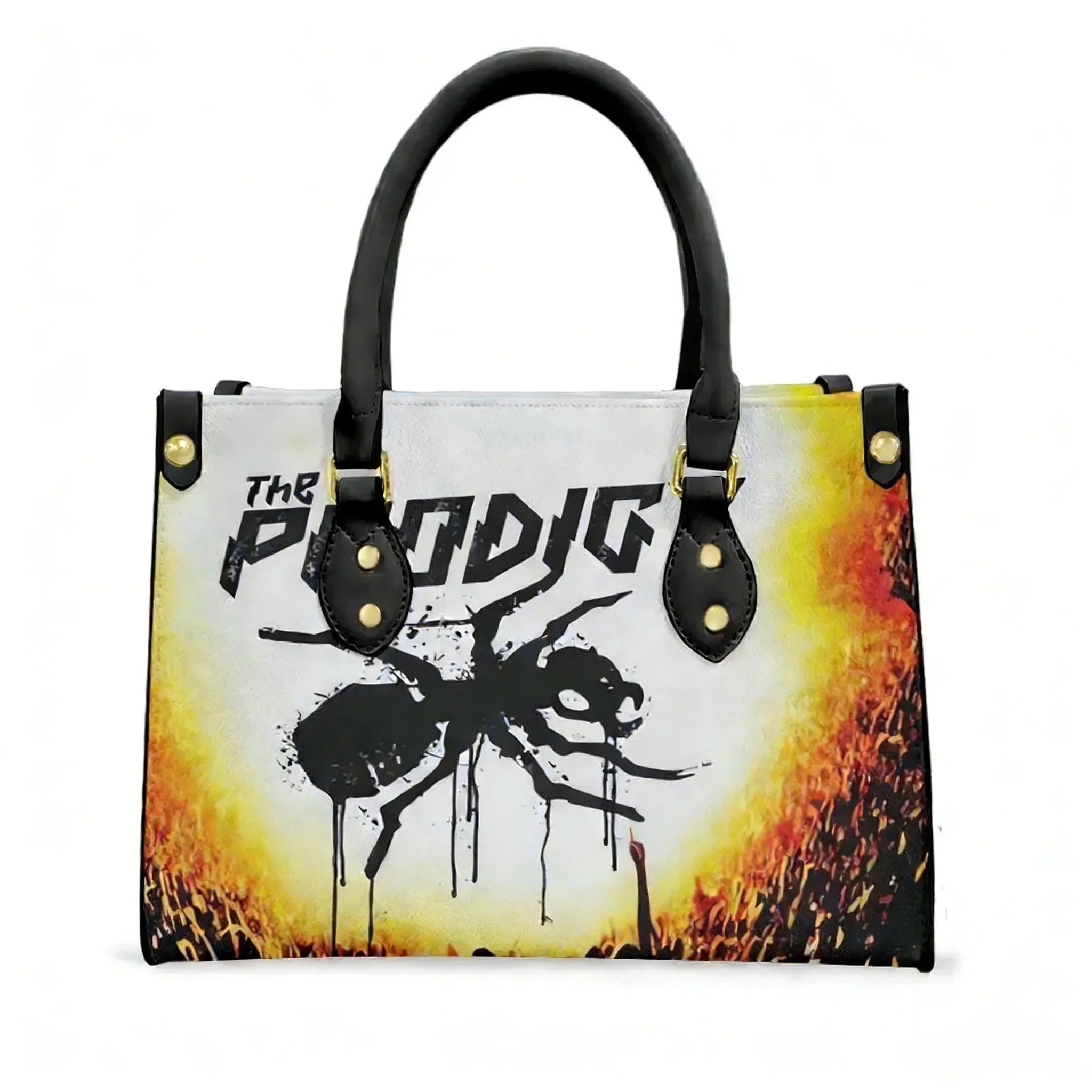The Prodigy Rock Band Tote Bag Purse Womens Mens Personalized Text Image PU Leather Handbag Business Shopping Gift Bags