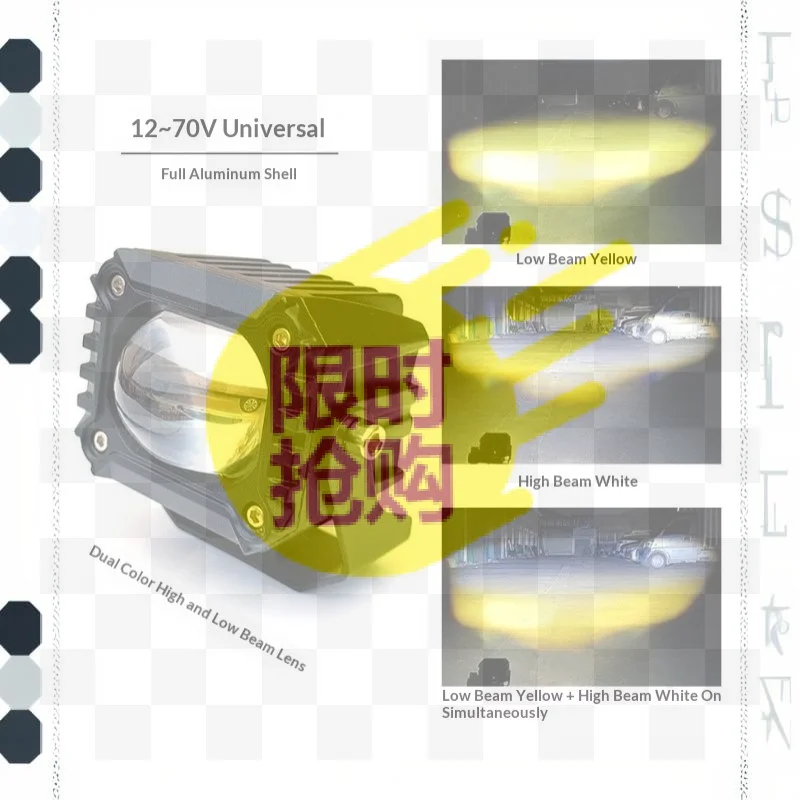 【cmo】luzes-de-direcao-led-fortes-e-brilhantes-a-prova-d'Agua-ip67-com-carcaca-de-aluminio-para-motocicletas-off-road-atvs-e-caminhoes-para-passeios-noturnos