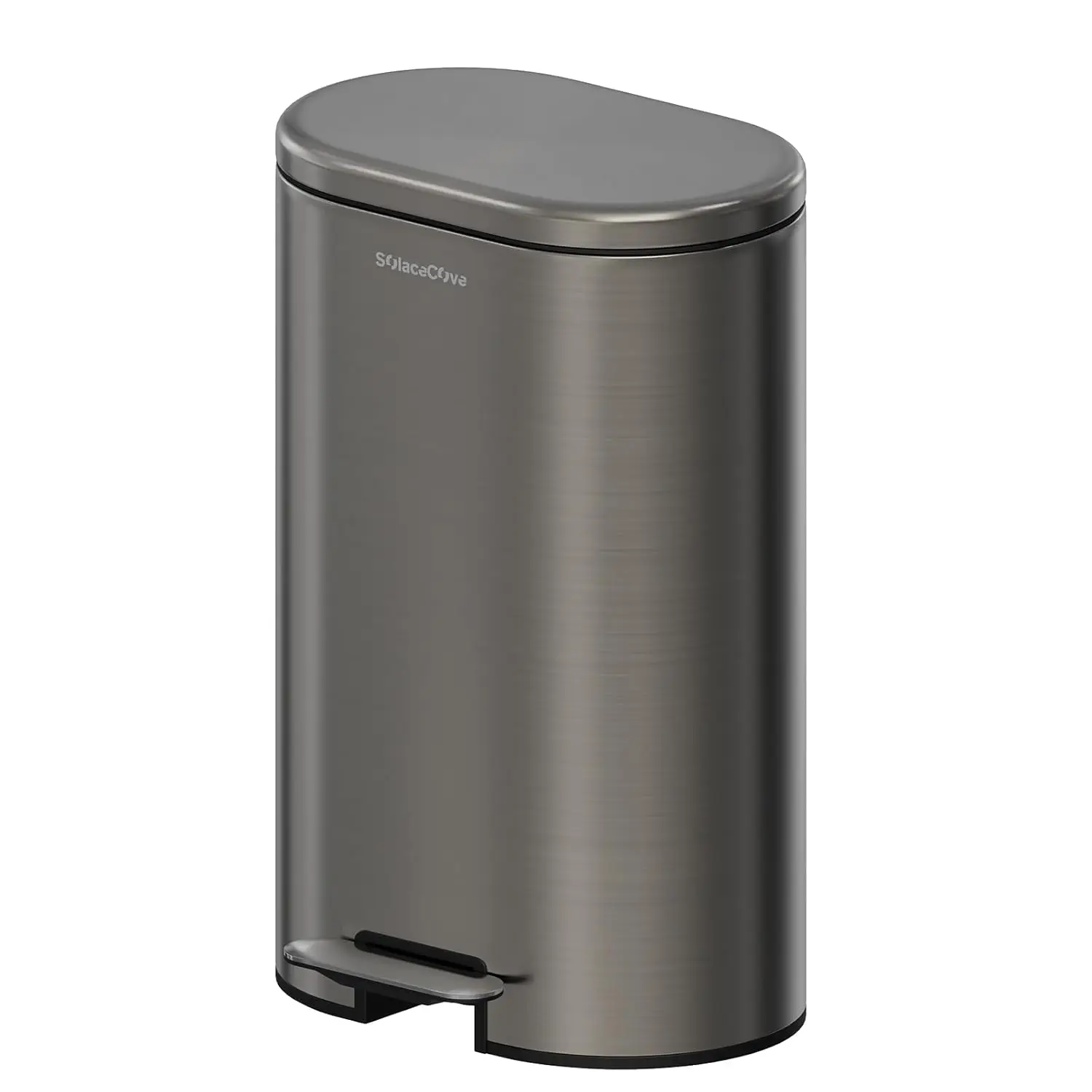 

8-галлонный кухонный мусорный бак из нержавеющей стали с крышкой с мягким закрытием для небольших помещений, педальный, устойчивый к отпечаткам пальцев, с возможностью индивидуальной настройки