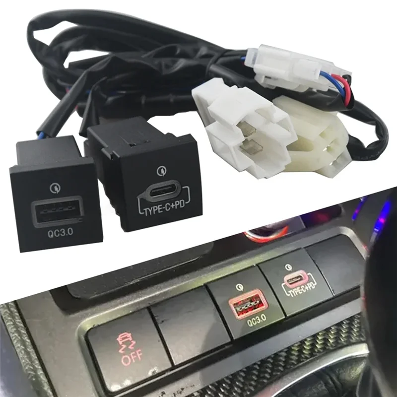 

Car USB Charger Quick Charge QC3.0 Phone Charging Adapter Outlet Button For Golf 6 MK6 Jetta 5 Scirocco 2006-2012