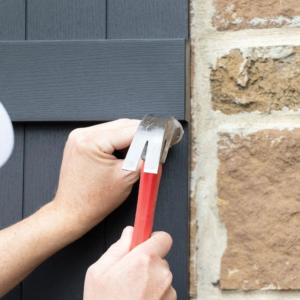 Durable Vinyl Louver Window Shutters Outdoor Decorative Shutter Pair with Hardware Easy Installation Accent Home Exterior