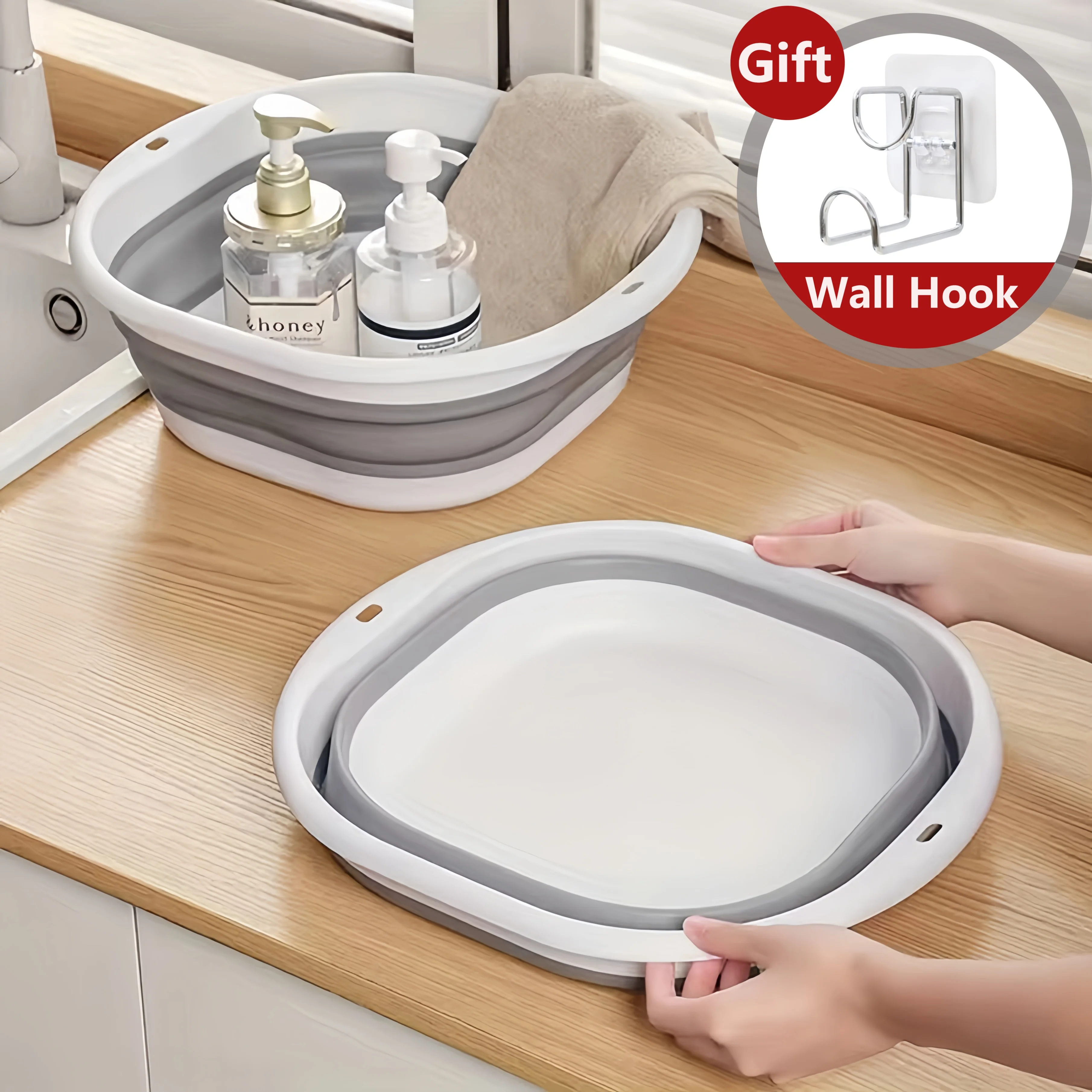 

Collapsible Tub Basin Laundry Collapsible Laundry Baskets Foldable Plastic Washtub Space Saving Storage Container for Dishing