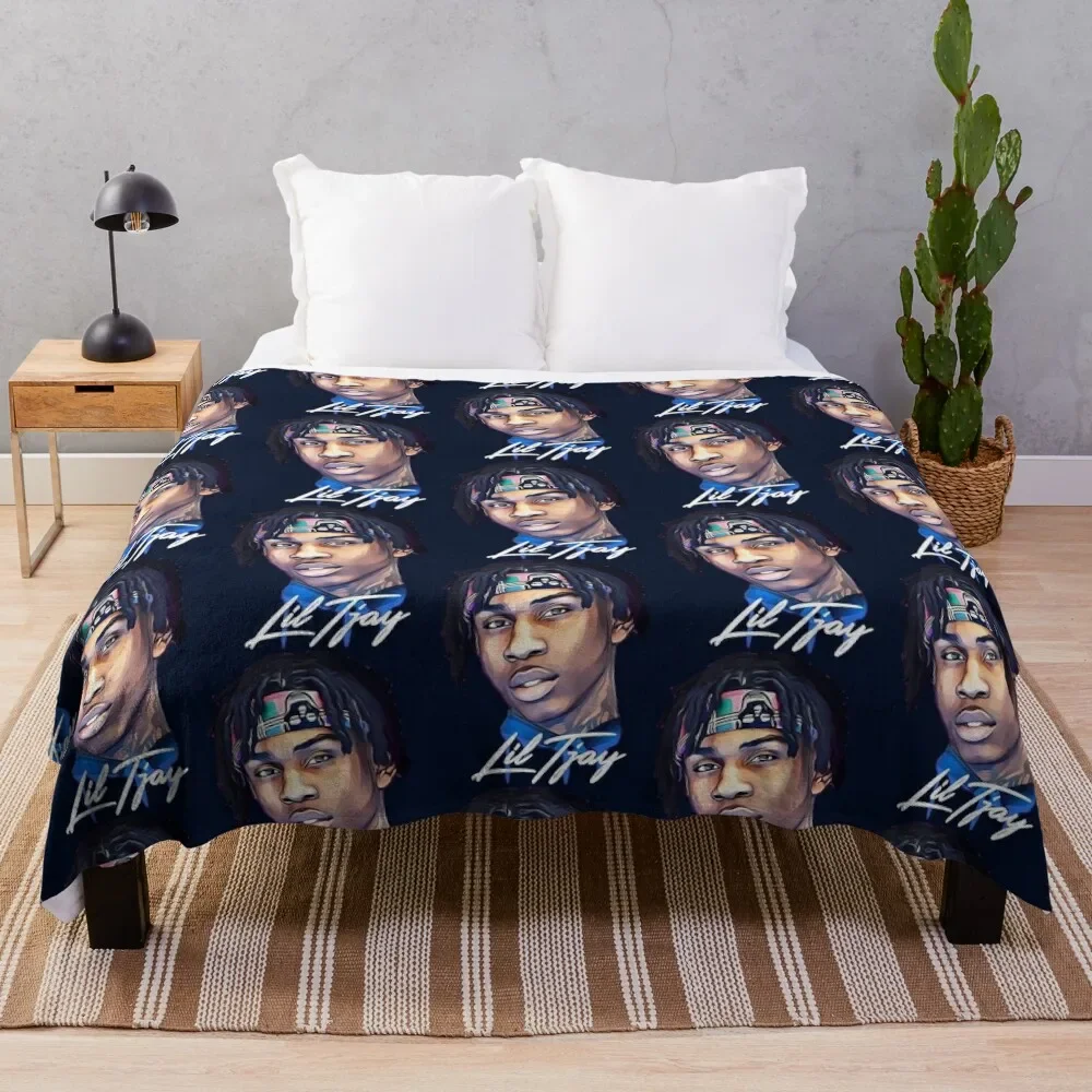 

Animal Rapper Lil Tjay Hiphop Gift For Christmas Throw Blanket Flannels blankets and throws Plaid Luxury Designer Blankets