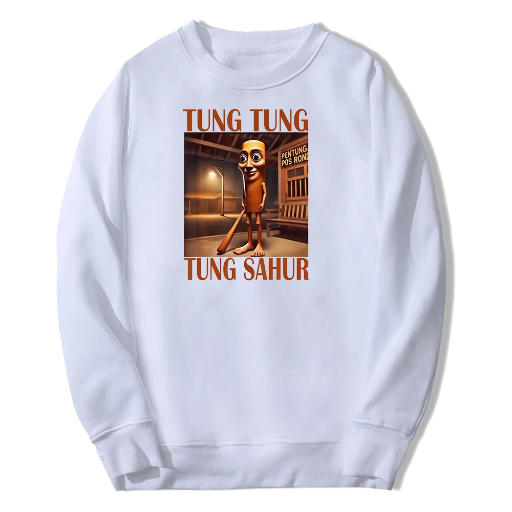 GF Brainrot الحيوانات Tung Tung Tung Sahur Merch Crewneck كم طويل الشارع الشهير الرجال النساء البلوز البلوز مضحك الملابس #3