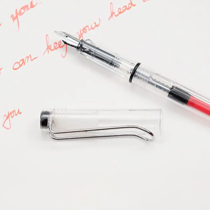 Duckbill Gothic Parallel ปากกาน้ำพุโปร่งใสปากกาสำหรับเขียนลายเซ็นงานแต่งงานวันเกิด Decor Dropship