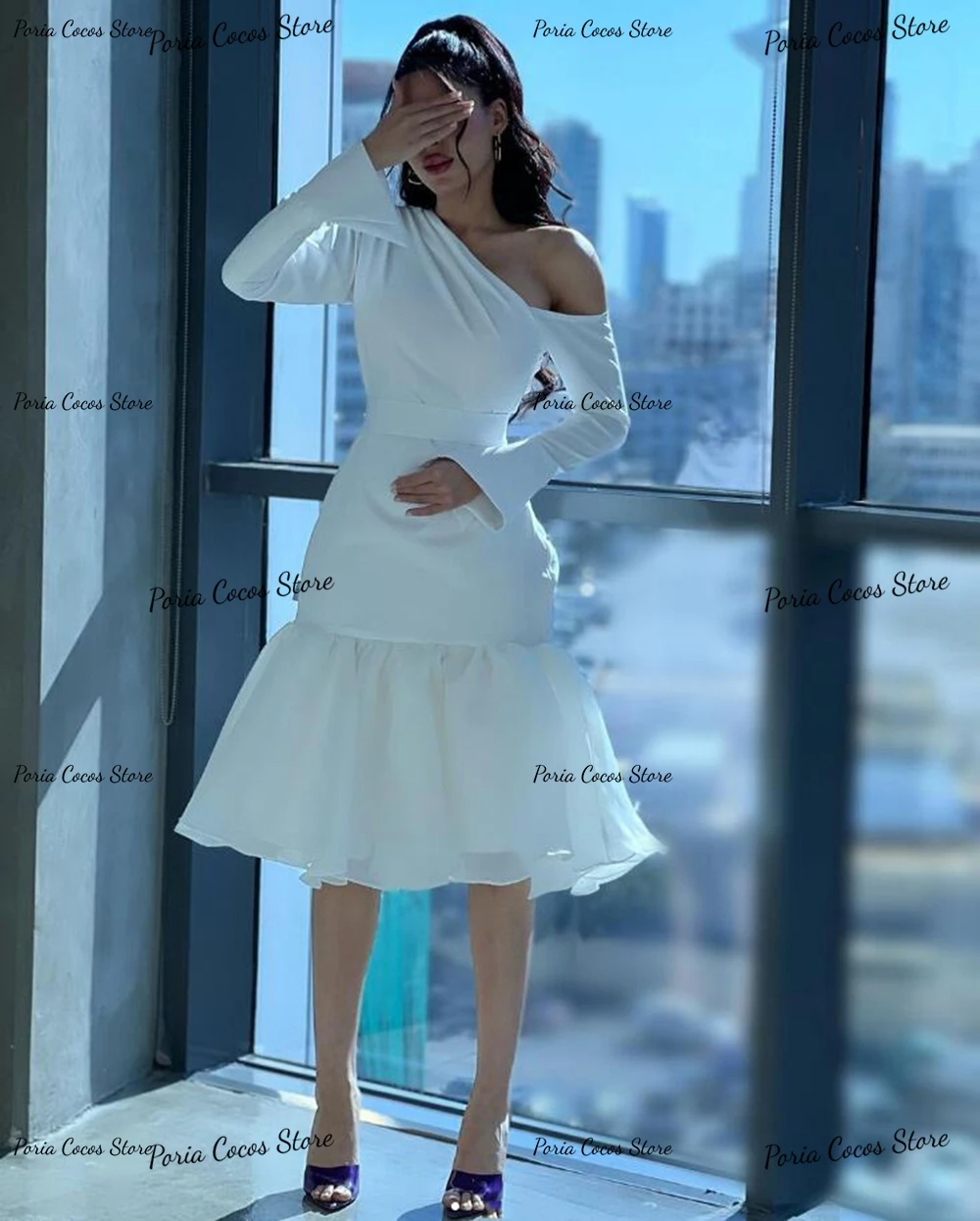 Customized Long Sleeve Ankle-Length Prom Gown Tulle Patchwork Evening Dresses Islamic Formal Party Dress فساتين السهرة 2023 جديد