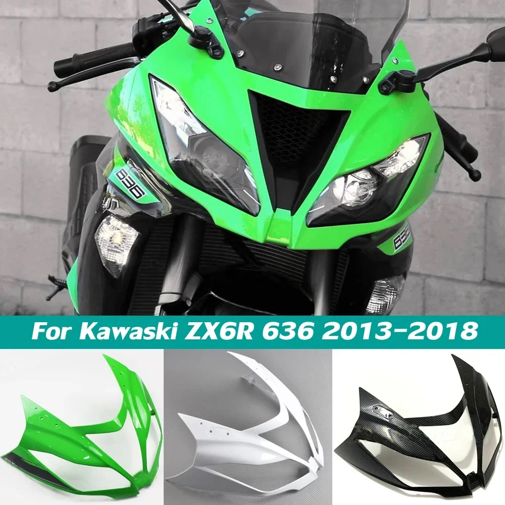 

Motorcycle Carbon Front Nose Fairing Headlight Cover Cowl Panel For KAWASAKI ZX 6R 636 ZX6R ZX-6R 2013 2014 2015 2016 2017 2018