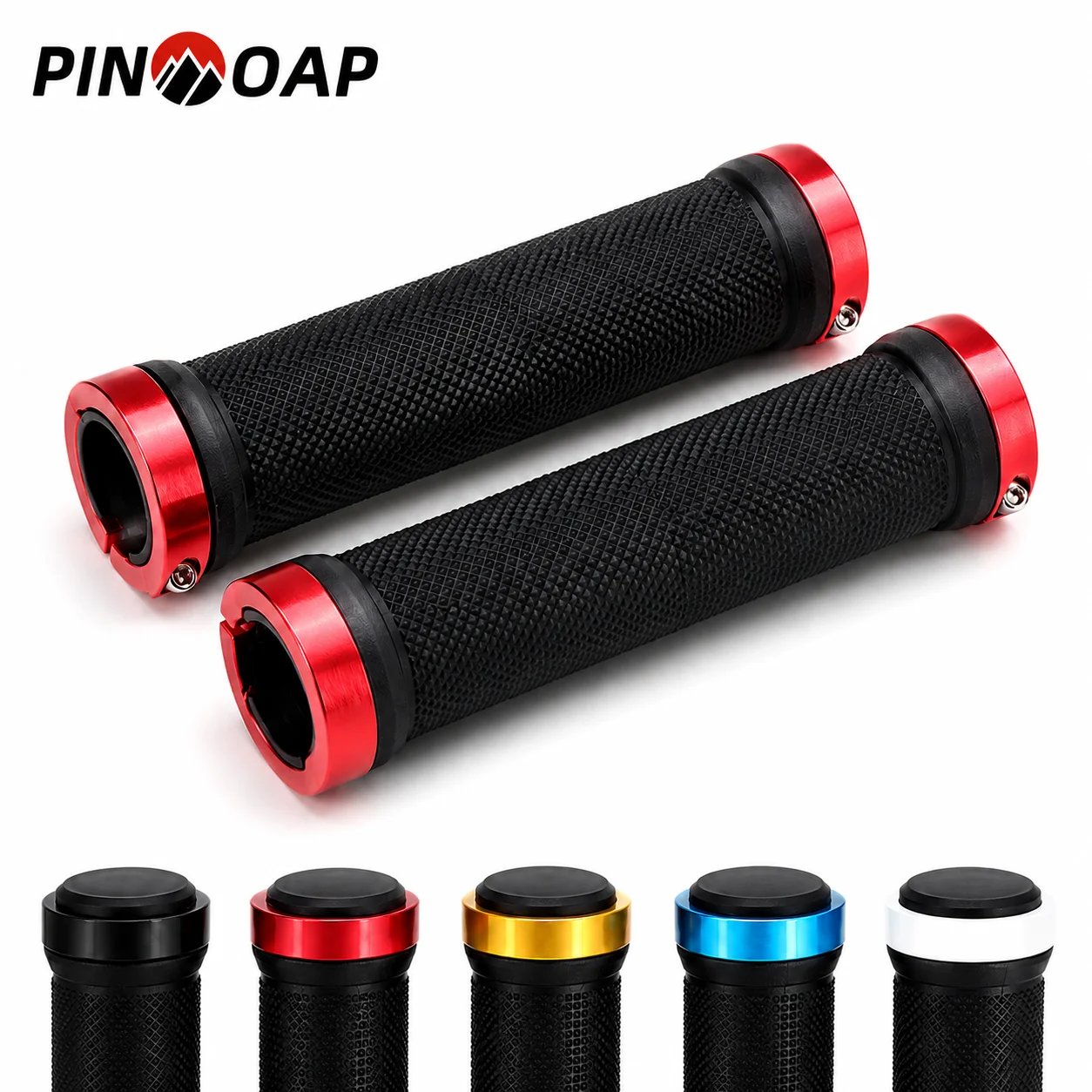 PINMOAP 2PCS Bicycle Handlebar Cover Anti Slip Shock-Absorbing Grip Edge Locking Bike Handlebar Cover Mountain Bike Handlebar