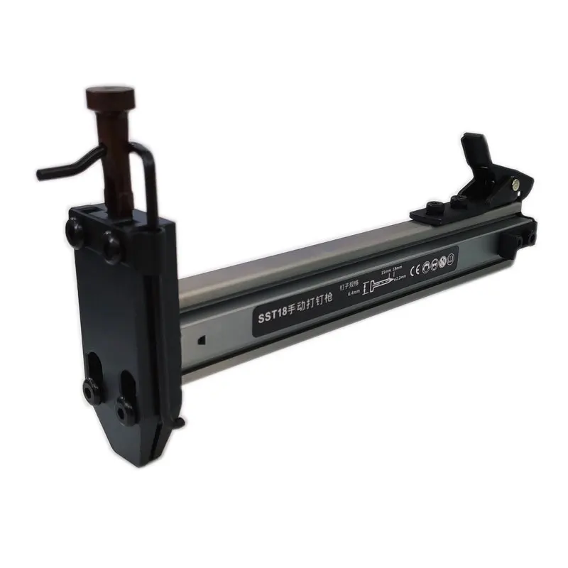 Manual Semi-automática Aço Nail Gun Nailer Wire Slot Carpintaria Decoração Reload Rebound Installer Driver