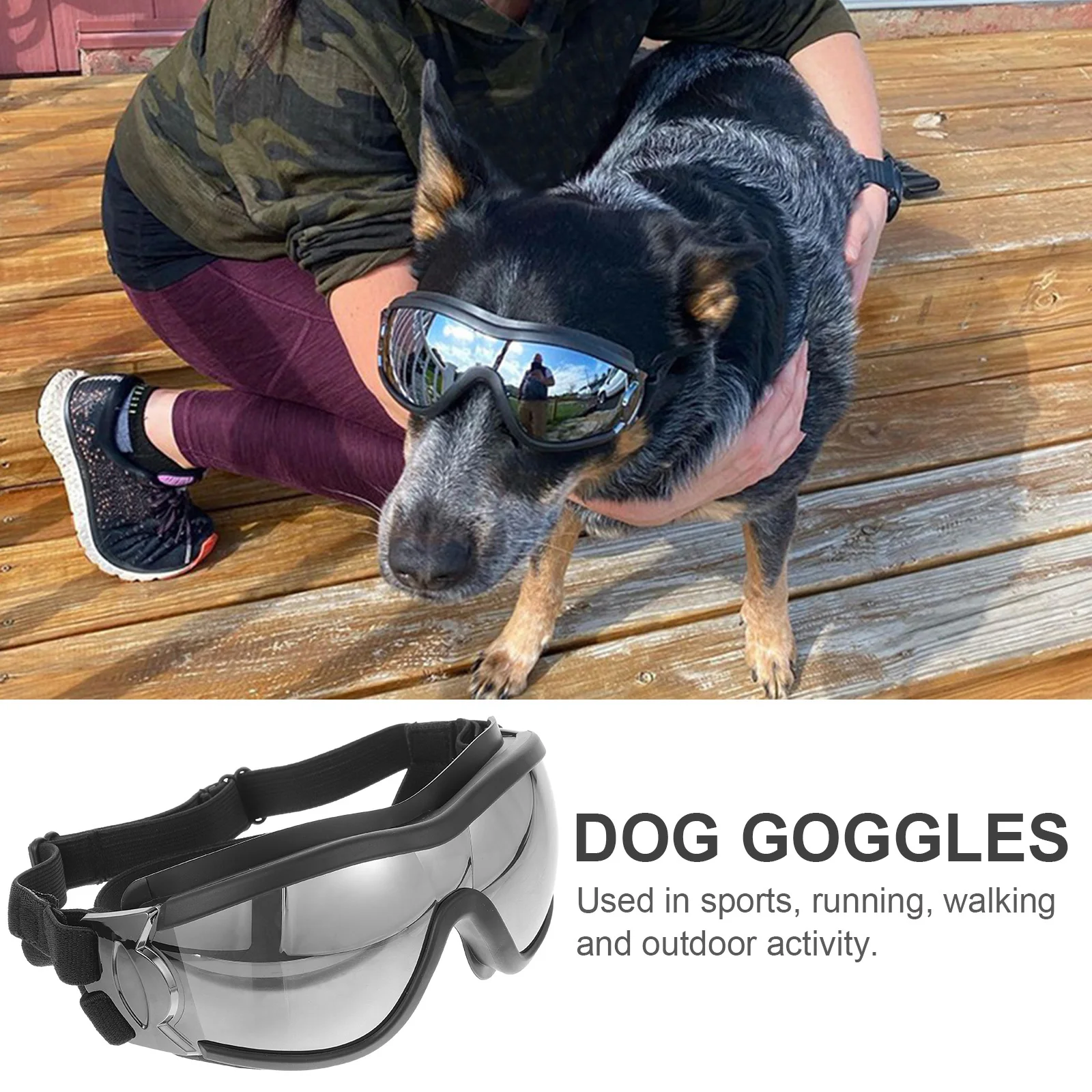 

Windproof Pet Goggles Eye Protective Glasses Anti-UV Eye Goggles Creative Eyewear for Dog Puppy (Black)