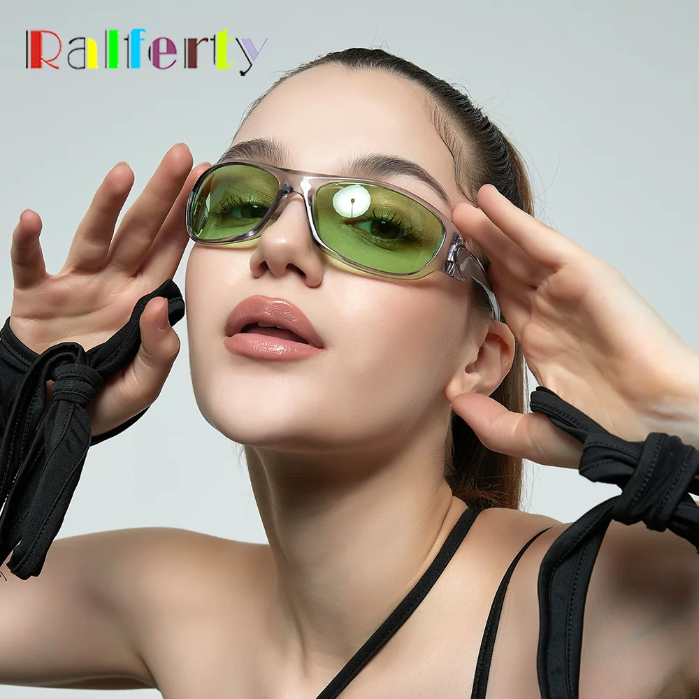 Ralferty 2025 y2k Designer Pink Sunglasses Women Men Anti UVA UVB Black Sport Cycling Shades Woman Sunglases lentes de sol mujer