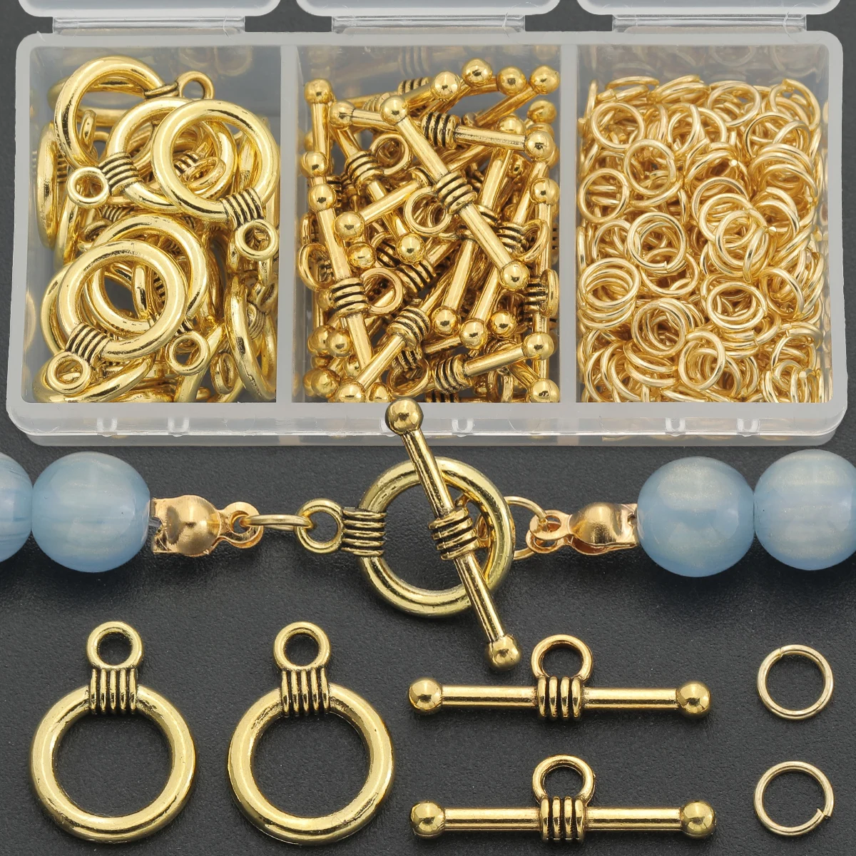 260 Pcs/Box. Jewelry Connecting OT Clasps. Suitable for DIY Necklace, Bracelet, Pendant and Bead Accessory Production.