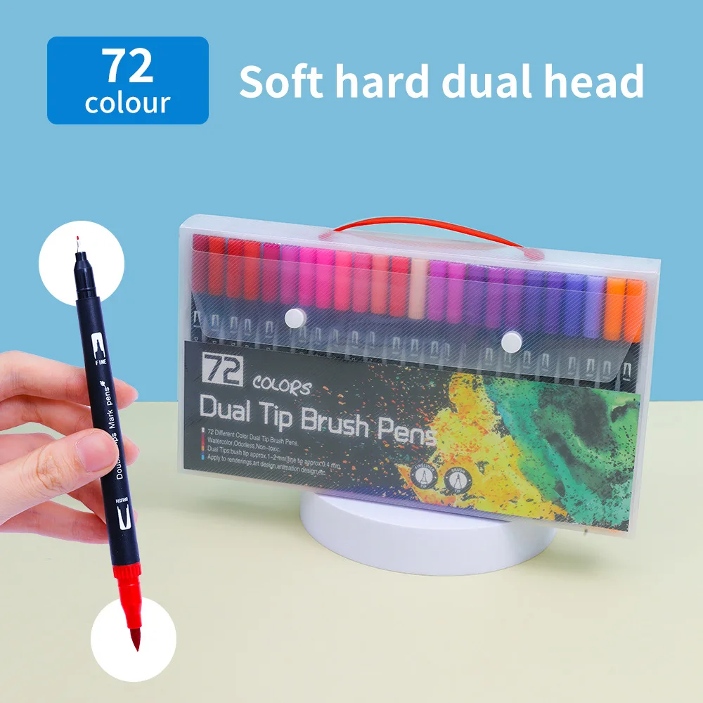 

72 Colors Art Markers Set Dual Tip Brush Pen Headed Artist Watercolor Markers For Animation Manga Kids Gifts,christmas gifts