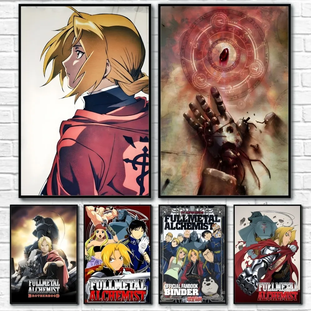 

F-Fullmetal A-Alchemist Anime Catoon Poster Sticky Wall Art Printing Waterproof Home Living Bed Room Bar Aesthetic Decor