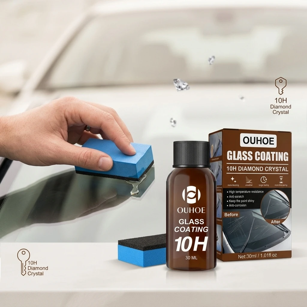 Car Glass Coating Auto Window Cleaning Remove Stain Increase Surface Hardness Hydrophobic Dustproof Antifouling Polishing Agent
