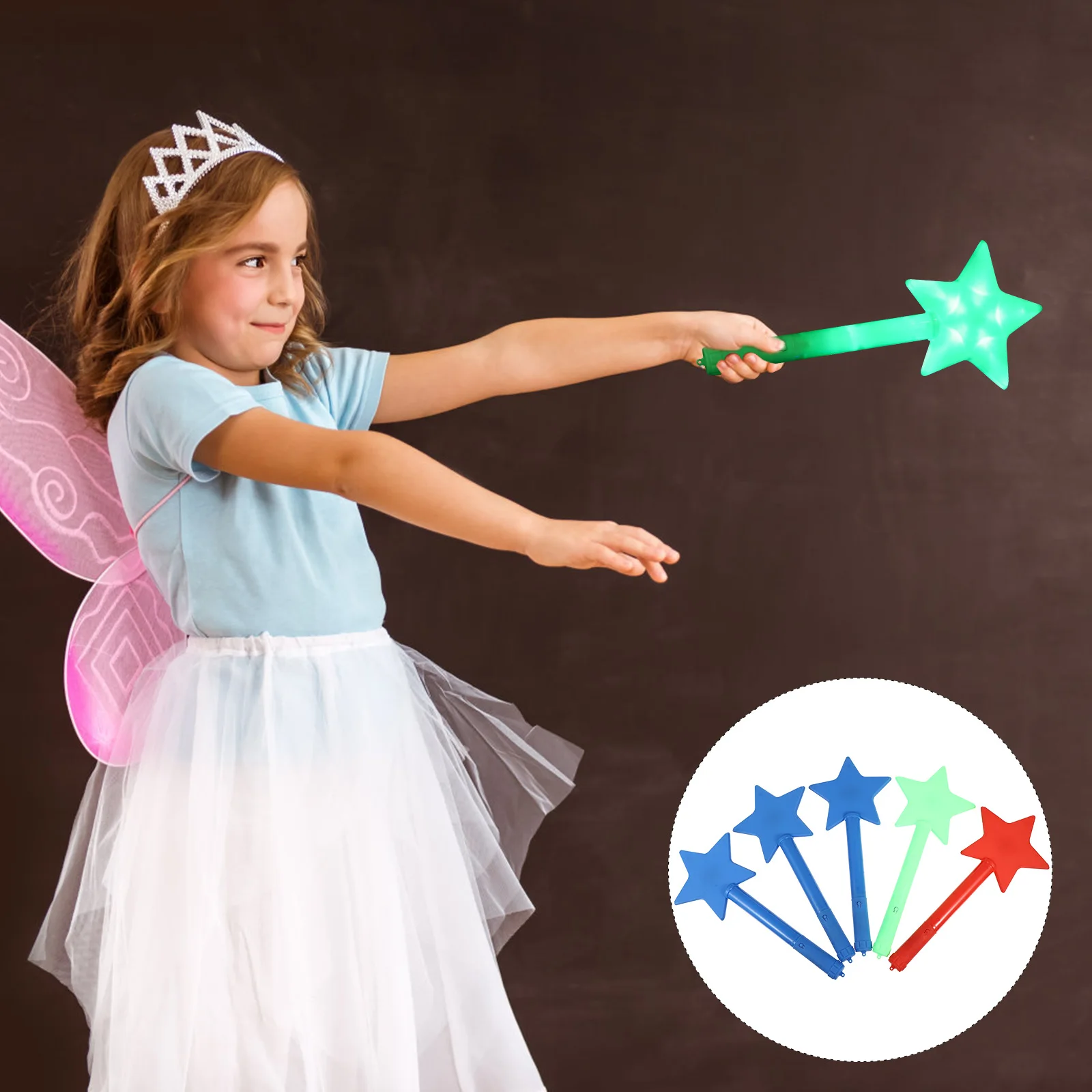 

5pcs Star Glow Stick Plastic Colorful Light Stick Party Favor Festival Wedding Halloween Decoration Emergency Use