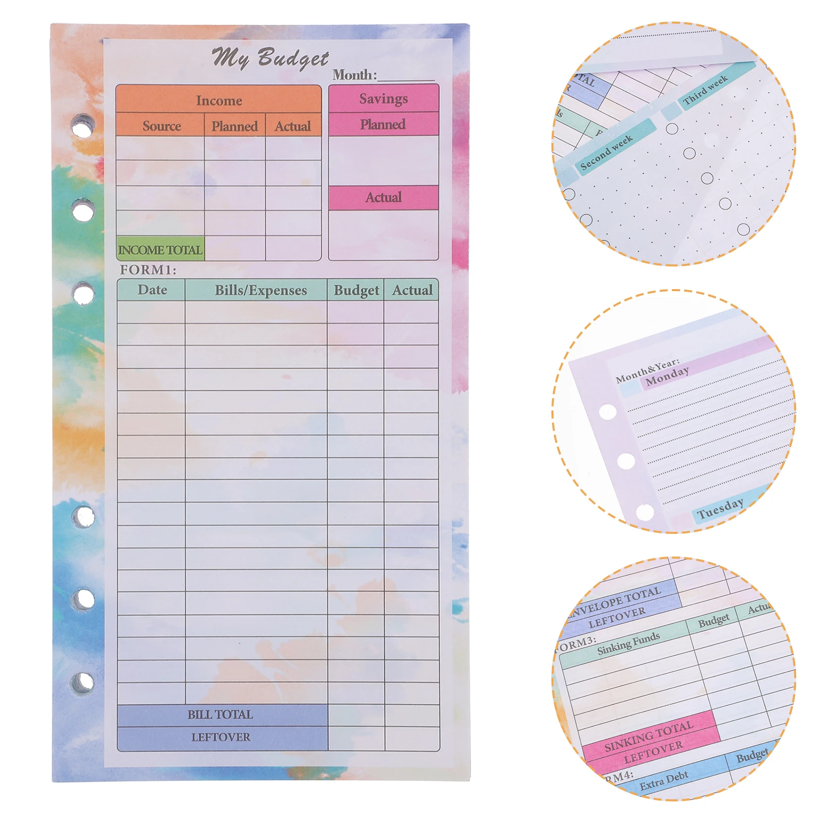 

Loose-leaf Notebook Refill Expense Trackers Pads Tracking Notepad Paper Expenses and Income