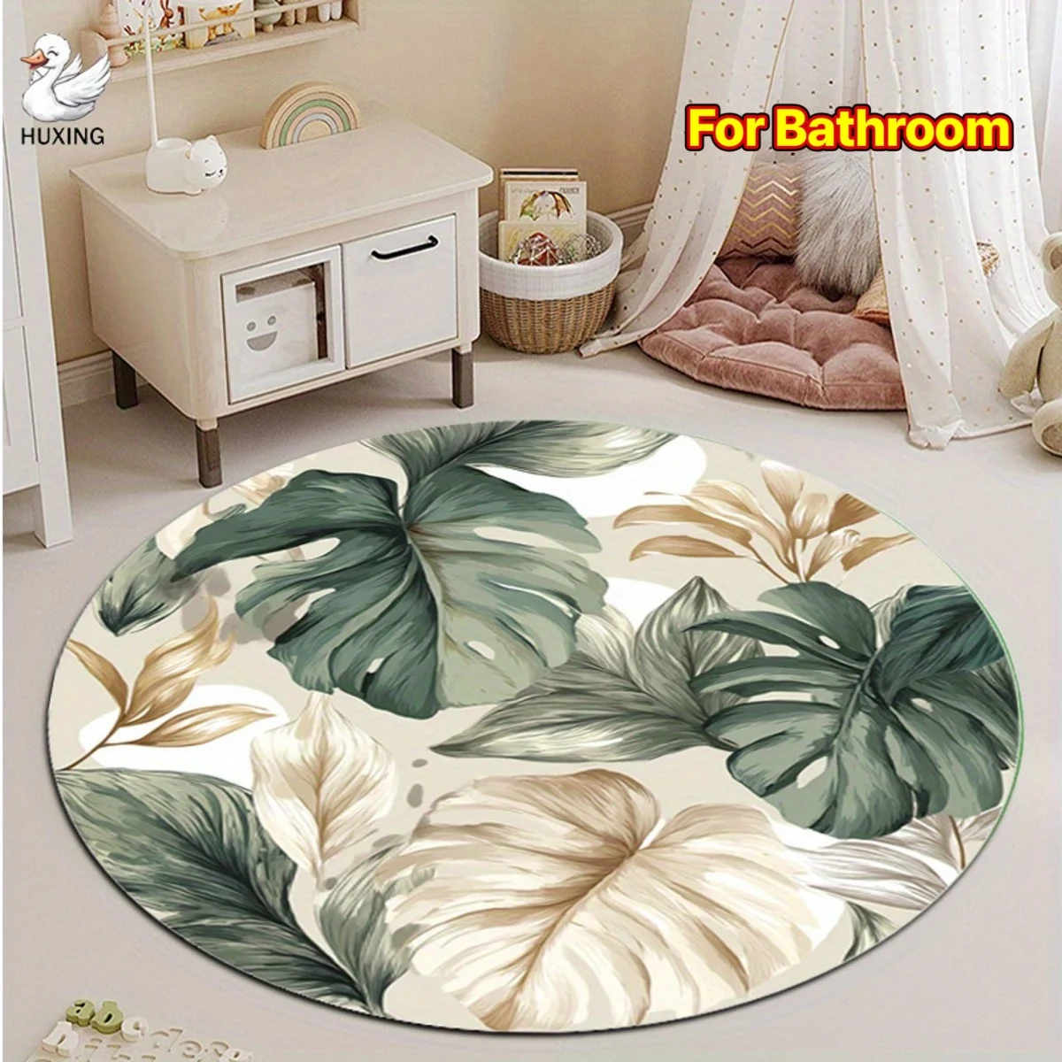 Basketball Shaped Circular Carpet, Solid Sports Pattern Non Slip Washable Round Area Rug, Ground Decor for Game Room Leisure